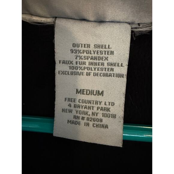 Free Country Softshell Jacket Medium Gray Hooded Fleece Lined Zip Up Coat - Picture 7 of 10